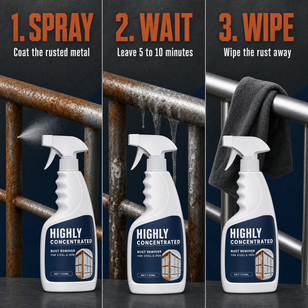How to use RustLift: spray, wait, wipe