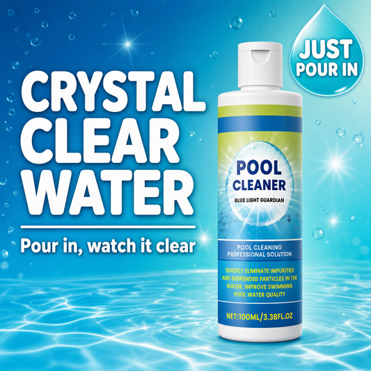AquaClear pool cleaner — crystal clear water, just pour in