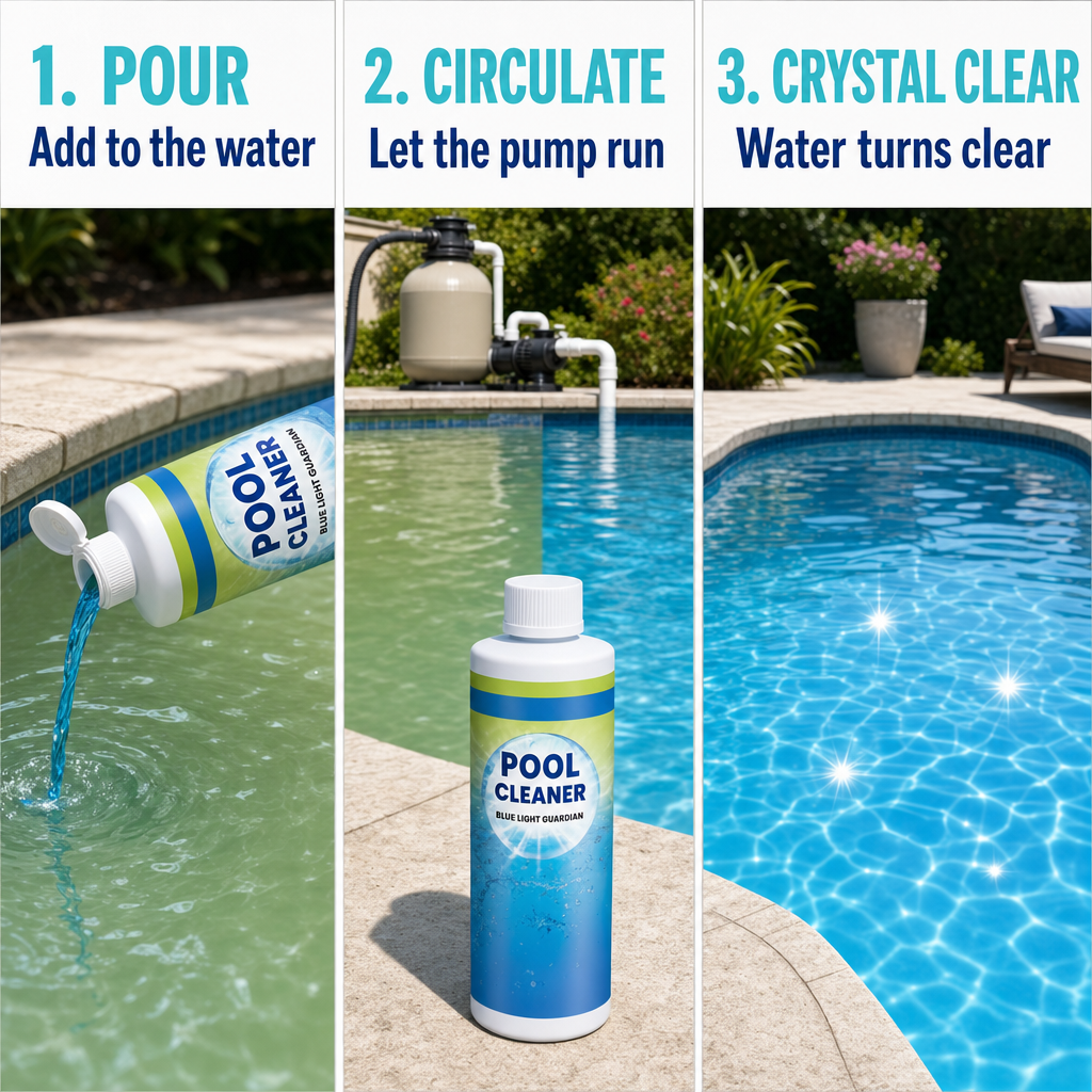 How to use AquaClear: pour, circulate, crystal clear