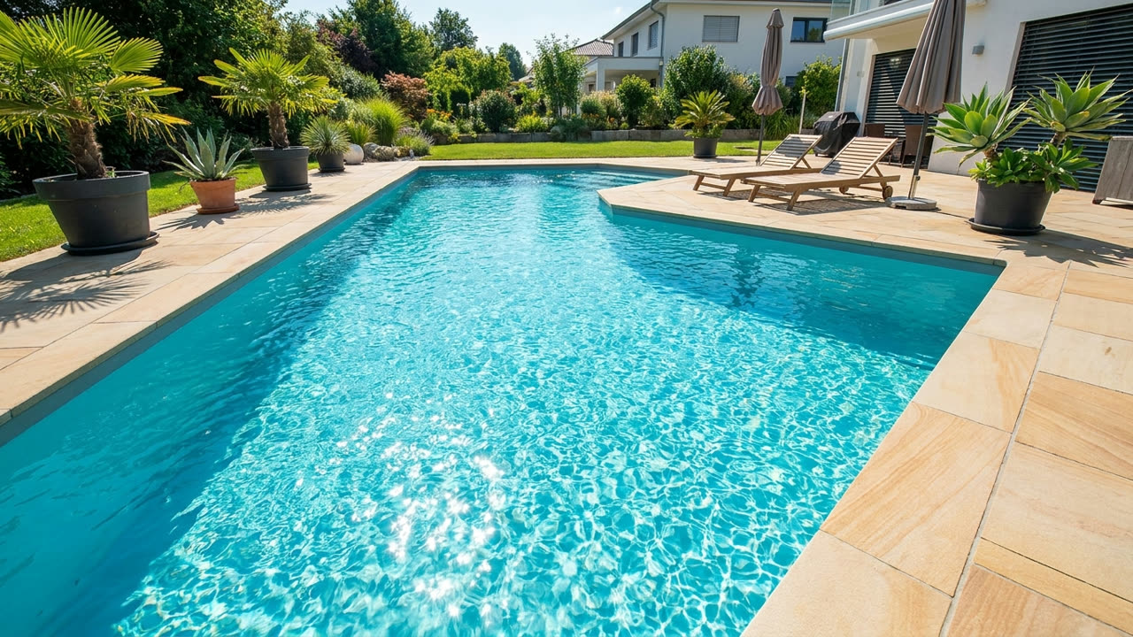 Swimming pool with crystal-clear water