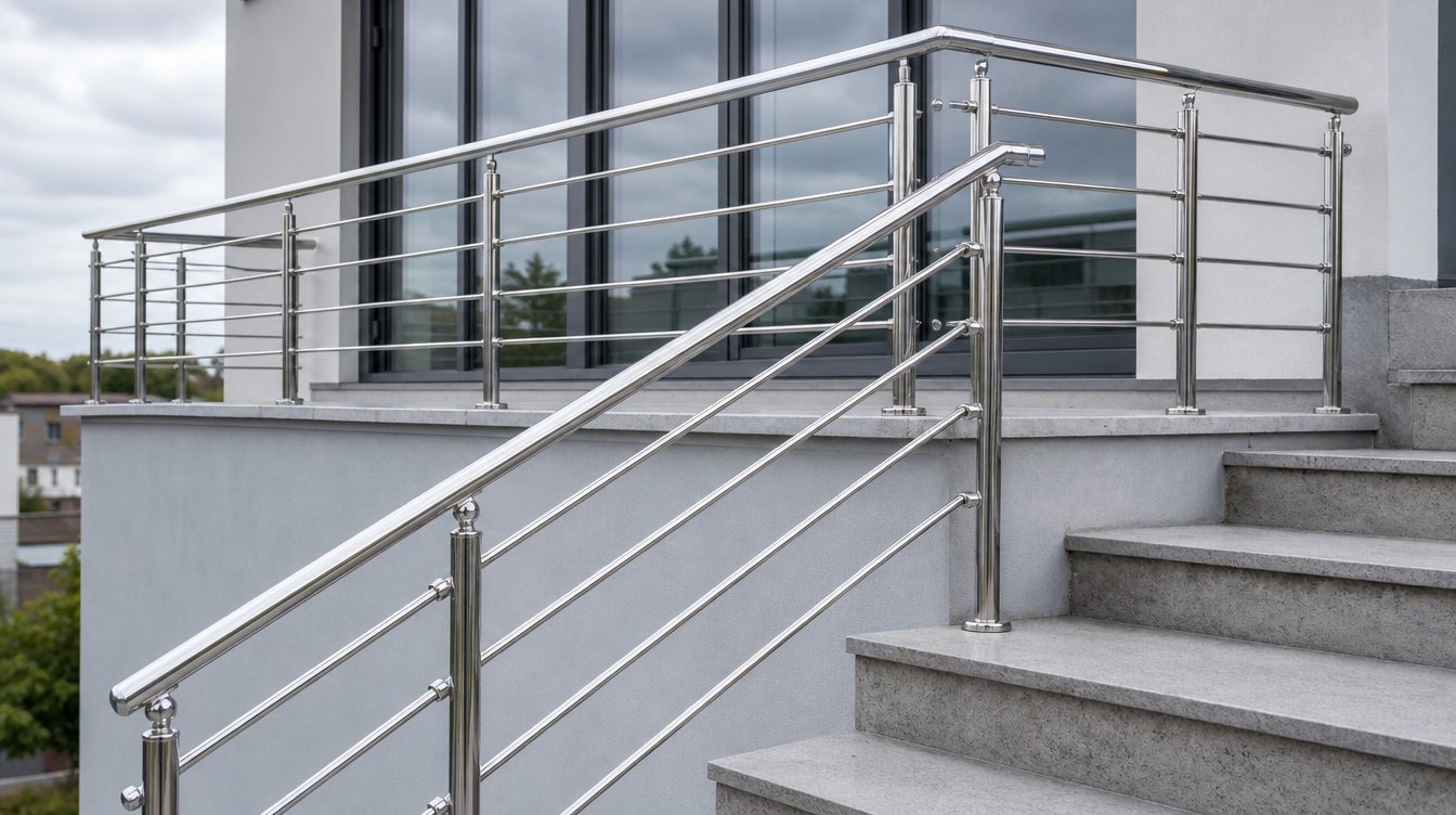 Metal railing after treatment